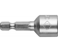 Насадка шестигранная ЗУБР МАСТЕР с торцовой головкой, магнитные, cr-v, e 1/4
