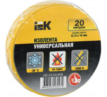 Изолента IEK ПВХ 0.13х15мм (рул. 20м) желт. UIZ-13-10-K05