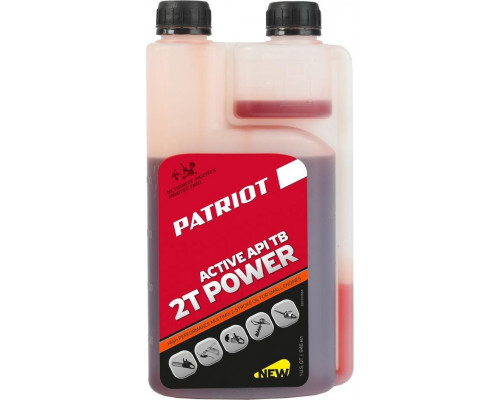 Масло для 2-тактных двигателей PATRIOT Power Active 2T 0,946 л с дозатором 850030568