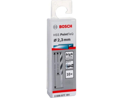Сверло по металлу BOSCH HSS PointTeQ 2.3 мм 10шт 2608577191