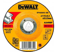 Диск шлифовальный по металлу DeWALT 115х6x22.2 мм тип 27 A24RBF DT42220Z-QZ DT42220Z-QZ