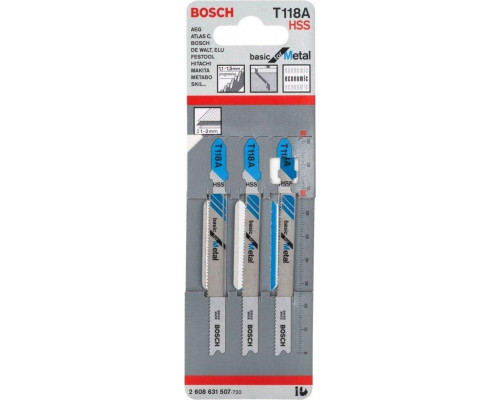 Пилки по металлу BOSCH T118А (3шт.) 2608631507