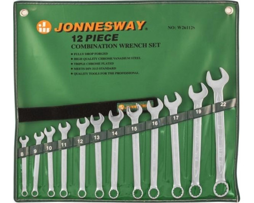 Набор комбинированных ключей JONNESWAY W26112S, 12 предметов, 047355