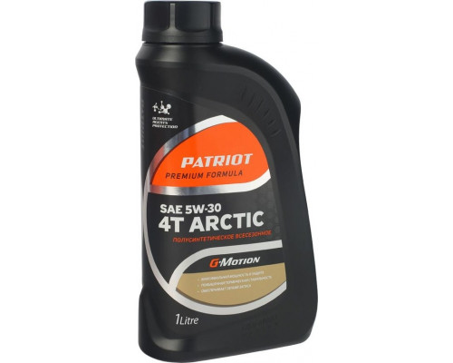 Масло для 4-тактных бензиновых двигателей PATRIOT G-Motion SAE 5W30 4Т ARCTIC полусинт. 1 л 850030100