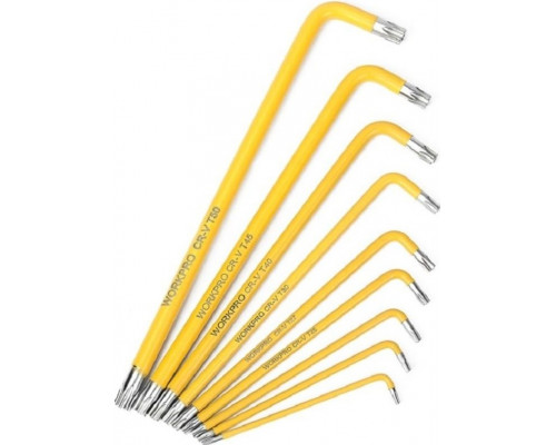 Набор ключей TORX WORKPRO WP222008 T10-T50 длинные 9 шт. в держателе