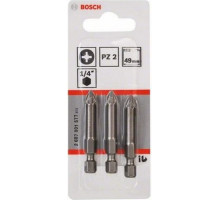 Набор бит BOSCH из 3 шт. PZ 2х49 мм Extra Hard 2607001577