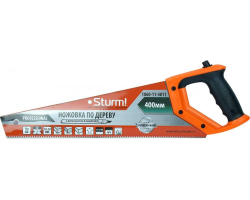 Ножовка по дереву Sturm 1060-11-4011 с карандашом, 400мм, каленый 3d зуб