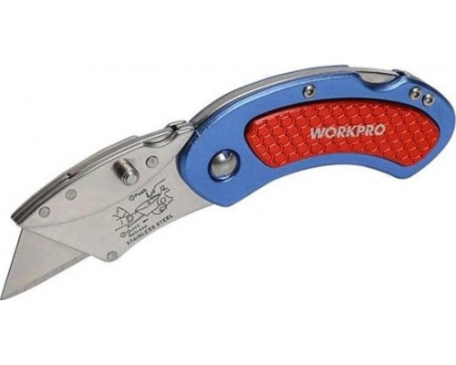 Нож складной WORKPRO WP211005, алюминиевый корпус, со сменными лезвиями