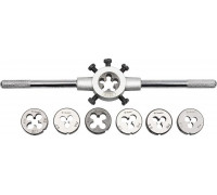 Набор метчиков и плашек ЗУБР 28126-H7 МАСТЕР 8 предметов, сталь 9хс 28126-H7