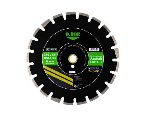 Алмазный диск для резки асфальта D.BOR Asphalt Laser S-10 400х30/25,4 мм D-AL-S-10-0400-030