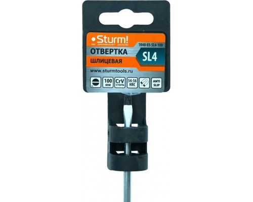 Отвертка шлицевая Sturm 1040-03-SL4-100 магнит. наконечник, 4х100мм