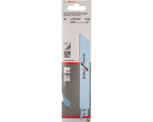 Полотна для сабельных пил BOSCH S922EF (5шт.) 2608656015