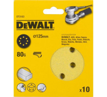Круг шлифовальный на липучке DeWALT DT3103-QZ 125 мм, 8 отв. G80 (10шт)
