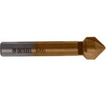 Зенковка по металлу Denzel М6, HSS конусная под цилиндрический хвостовик 72307