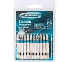 Набор насадок GROSS ph1х50 бит, сталь s2, 10 шт. 11334