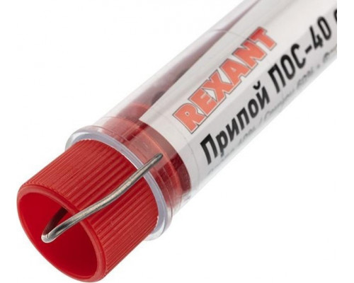 Припой REXANT ПР3100 с канифолью пос-40, 10г,1мм, (олово 40%, свинец 09-3100