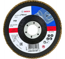 Круг лепестковый BOSCH X431 Standard for Metal,125 мм, K60 угл. 2608603657