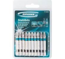 Набор бит GROSS 11335 10 предметов PH 2 х 50 Сталь S2 (10шт) 11335