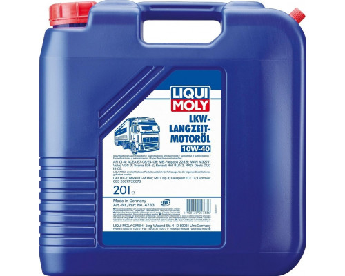 Масло моторное LIQUI MOLY SAE10W40 LKW-Langzeit-Motoroil 20 л 4733 4733