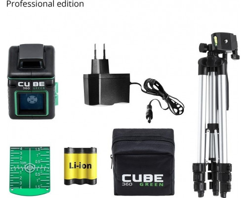 Лазерный уровень ADA CUBE 360 GREEN PROFESSIONAL EDITION А00535