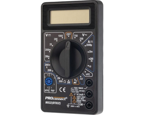 Мультиметр цифровой Proconnect M832 портативный 13-3012