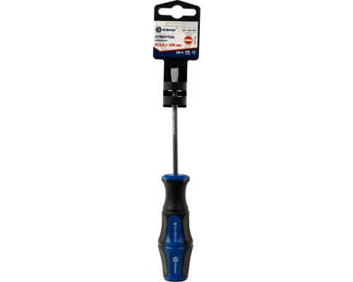 Отвертка шлицевая Кобальт 646-256 ultra grip sl 5,0х100 мм, двухкомпонентная рукоятк