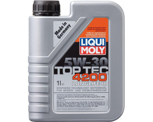 Масло моторное LIQUI MOLY SAE 5W30 Top Tec 4200 New Generation 1 л 7660/8972 8972/7660