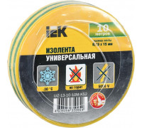 Изолента IEK ПВХ 0.13х15мм (рул. 10м) желт./зел. UIZ-13-10-10M-K52