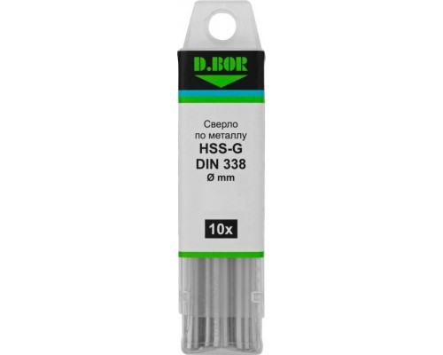 Сверло по металлу D.BOR HSS-G 4.3х47/80 мм шлифованное DIN 338 (10 шт.) D-TD-338-HSS-043-10