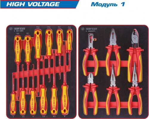 Тележка инструментальная KING TONY HIGH VOLTAGE 117 предметов, синяя 934-117AMBE