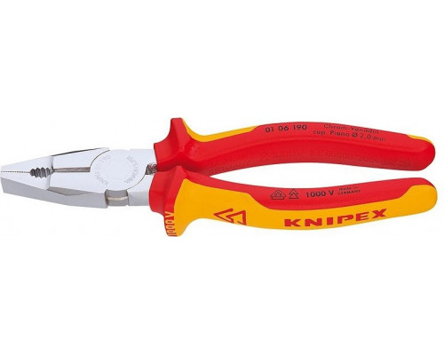 Плоскогубцы диэлектрические KNIPEX 0106160 1000 V, 160 мм, комбинированные KN-0106160