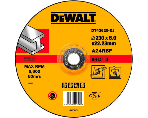 Шлифовальный круг по металлу DeWALT 230х6x22.2 мм тип 27 DT42620-XJ DT42620-XJ
