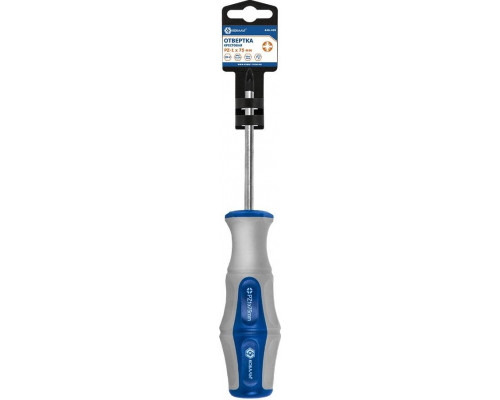 Отвертка крестовая Кобальт 646-409 ultra grip pz-1х75 мм cr-v, двухкомпонентная рукоя