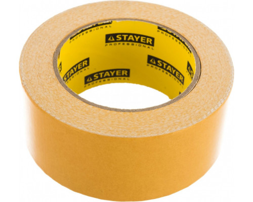 Клеящая лента STAYER PROFESSIONAL двухсторонняя на тканевой основе, 50ммх25м 1217-25