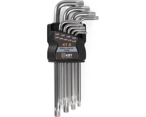 Набор ключей TORX КВТ КТ-9 (T10–T50) 79202