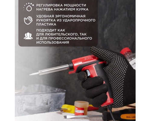 Паяльник REXANT П0161-1 двухрежимный, серия профи, 30/70вт, 230в, блистер 12-0161-1