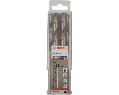 Сверло по металлу BOSCH HSS-CO 13 мм 5шт 2608585905