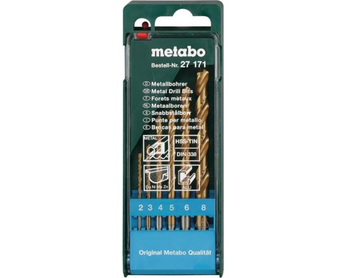 Набор сверл по металлу METABO HSS-TiN 6 шт. (2-8 мм) 627171000 627171000