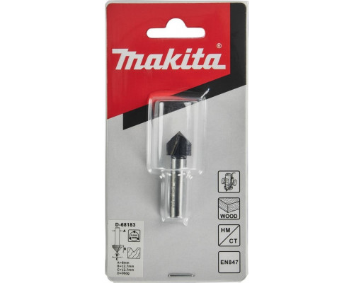 Фреза по дереву MAKITA D-68183 v-образная 90° 12,7х12,7x8x45x2t