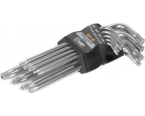 Набор ключей TORX КВТ КТ-9 (T10–T50) 79202