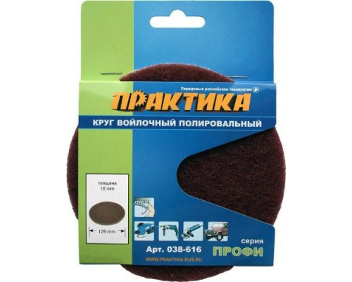 Круг полировальный синтетический ПРАКТИКА 125х10 мм 038-616 038-616