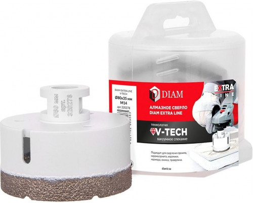 Сверло алмазное DIAM 80x35xМ14 Extra Line V-TECH 320278
