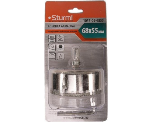 Алмазная коронка для мокрого сверления Sturm 1055-09-6855 по керамике и стеклу