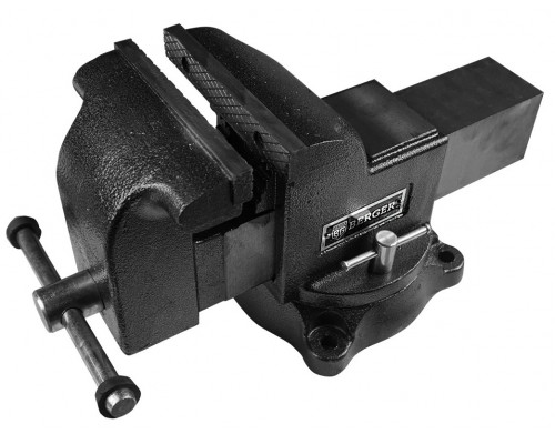 Тиски BERGER BG1339 чугунные поворотные с трубным зажимом и наковальне