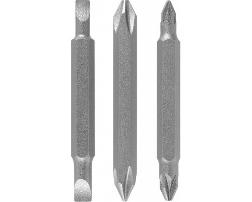 Бита для заворачивания двусторон. BOSCH PH1, PZ1, S 0,6x4,5; PH2, PZ2, мм (уп.3шт) 2607001745