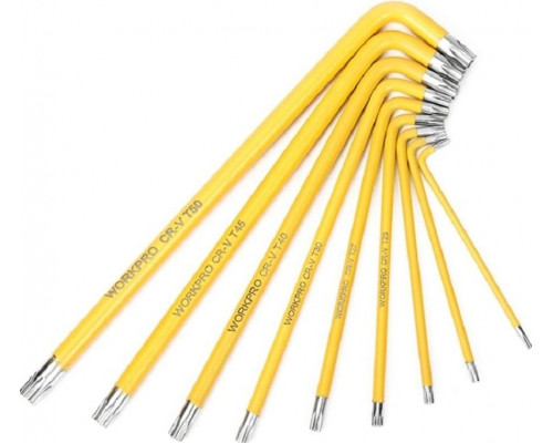 Набор ключей TORX WORKPRO WP222008 T10-T50 длинные 9 шт. в держателе