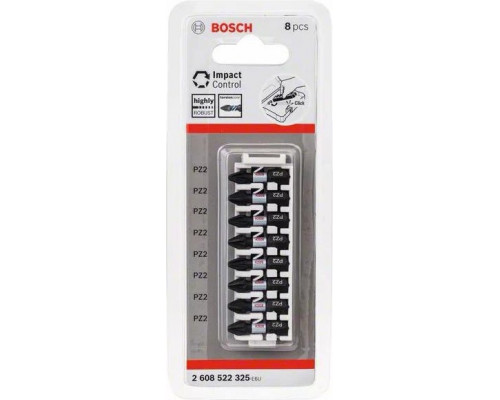 Кассета бит BOSCH Pick and Click IMPACT 25 мм 8 предметов PZ2 2608522325