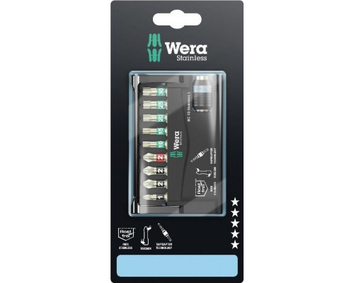 Набор насадок WERA Bit-Check, Edelstahl BC 10/9 SB,WE-073630 WE-073630