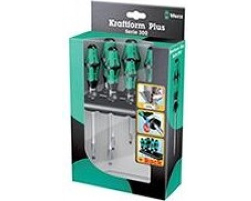 Набор отверток WERA Kraftform Plus Серия 300 334/355 SK/6 SATZ 6-TLG. / SET 6 PCS. WE-007681 WE-007681
