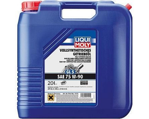 Масло трансмиссионное LIQUI MOLY 75W 90 Vollsynthetisches Getriebeol GL-5 20 л 1415 1415